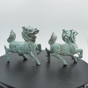 Bronze-Qilin-Statuen im Antik-Stil: Feng Shui Wohlstands-Wächter