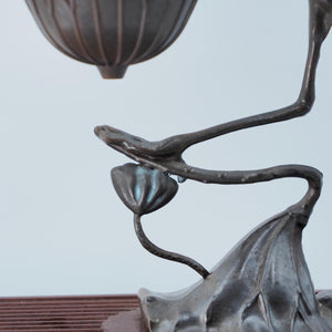Copper Crane Incense Burner: Lotus Hanging Censer Design