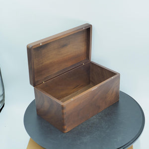 Handmade Black Walnut Wood Box, Magnetic Lid Keepsake, Dovetail Joints
