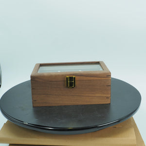 Black Walnut 3-Slot Watch Storage Box, Silk Cushion Pillows, Luxury Dustproof Watch Case