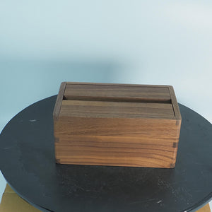 Handmade Solid Walnut Tissue Box Cover, Minimalist Wood Decor