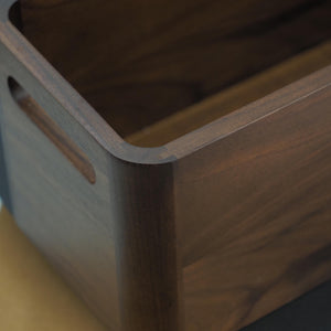 Handmade Black Walnut Wood Storage Box, Minimalist Organizer Bin