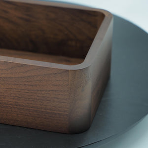 Handcrafted Black Walnut Wooden Box: Minimalist Desk Organizer