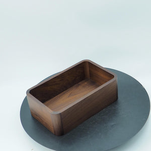 Handcrafted Black Walnut Wooden Box: Minimalist Desk Organizer