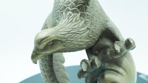 Hand-Carved Brass Eagle statuewith Grand Vision Design, Majestic Eagle Decorative Gift