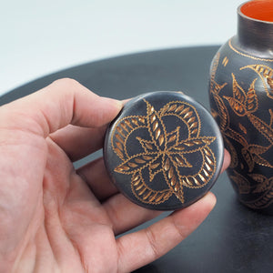 Handcrafted Copper Storage Jar with Elegant Floral Pattern, Unique Home Decor & Functional Storage