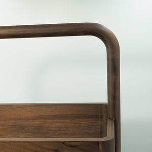 Handmade Two-Tier Walnut Wood Organizer, Solid Black Walnut Storage Rack, Modern Tabletop Display Shelf