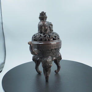 Vintage Elephant Incense Burner: Auspicious Aromatherapy Tripod Ding