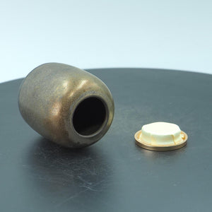 Handmade Metallic Glaze Ceramic Jar with Lid: Tea Spice Storage