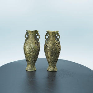 Pairs of Little Lady Miniature Vase Ornament, Exquisitely Crafted Hollow Mini Flower Vase