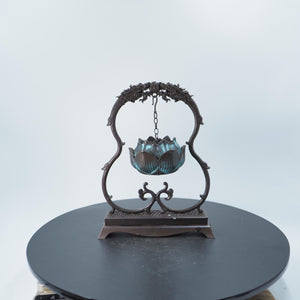 Copper Double Dragon Incense Burner: Hanging Lotus Plate Censer