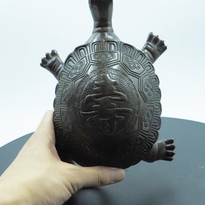 Pure Copper Dragon Turtle Statue: Traditional Feng Shui Decor