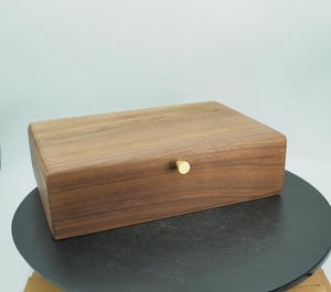 Black Walnut Double-Layer Jewelry Box, Multi-Compartment Storage Organizer