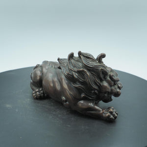 Pure Copper Pixiu, Single-Horned Auspicious Beast, Antique Collectible Pair Paperweight Gift