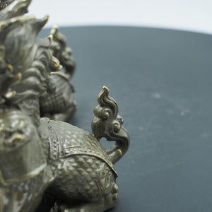Pair of Pure Copper Kylin Ornaments, Auspicious Wealth and Home Protection Mythical Beasts