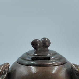 Copper Mice Incense Burner: Whimsical Peanut Design, Small Storage Box