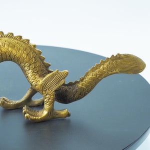 Brass Flying Dragon Ornament: Azure Zodiac Figurine