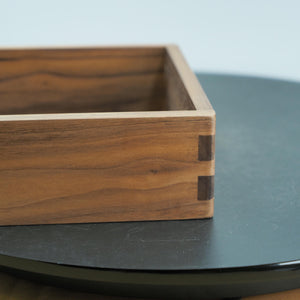 Handmade Solid Walnut Wood Box, Desk Tray Organizer