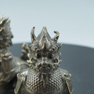 Pair of Pure Copper Kylin Ornaments, Auspicious Wealth and Home Protection Mythical Beasts