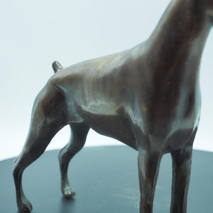 Solid Copper Doberman Figurine, Protective Dog Sculpture
