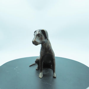 Antique Style Bronze Watchdog Sculpture: Loyal Guardian Dog Figurine
