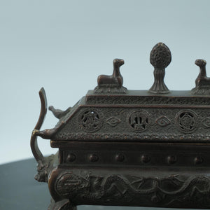 復古藏銅龍收納盒：吉祥香爐