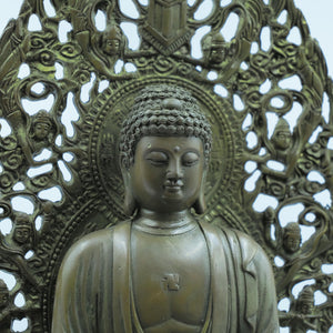 Pure Copper Shakyamuni Buddha Statue, Dainichi Nyorai Brass Figurine, Home Altar Decoration