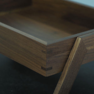 Black Walnut Countertop Cosmetic Organizer, Large-Capacity Solid Wood V-Leg Design, Storage for Bottles & Jars
