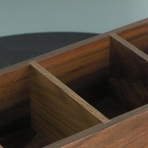 Handcrafted Black Walnut Wooden Organizer, 3-Compartment Desk Tray