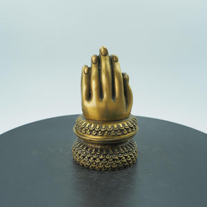 Pure Copper Daruma Incense Burner, Buddha  Hand Feng Shui Decoration
