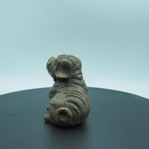 Small Copper Bulldog Figurine, Big Nose Design, Adorable Decorative Sculpture
