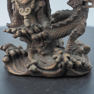 Copper Guan Yu Statue: Feng Shui Wealth God Caishen, Dragon Figurine