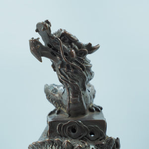 Copper Flying Dragon Incense Burner: Auspicious Feng Shui Decor