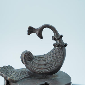Hand Carved Copper Phoenix Box: Elegant Jewelry Storage