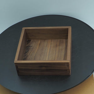 Handmade Solid Walnut Wood Box, Desk Tray Organizer