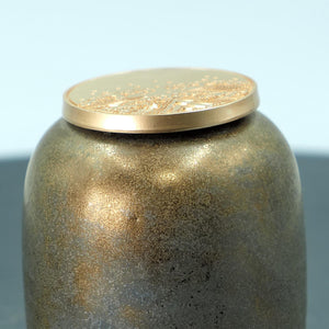 Handmade Metallic Glaze Ceramic Jar with Lid: Tea Spice Storage