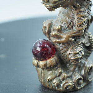 Pure Copper Azure Dragon Figurine: Chinese Desktop Ornament