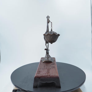 Copper Crane Incense Burner: Lotus Hanging Censer Design