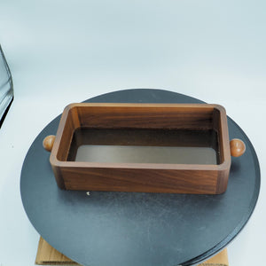 Walnut Glass Tray, Handmade Wooden Display Box, Elegant Tabletop Organizer