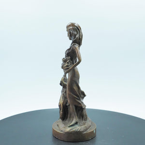 Pure Copper Classical Nude Female Figurine, Medieval Style Sculpture