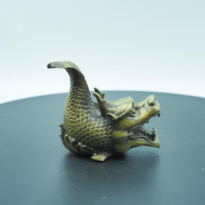 Copper Chiwen Ornament: Dragon Fish Roof Ridge Beast, Antique Decor