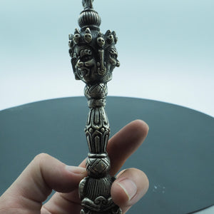Vintage Tibetan Handmade Pure Copper Three Sided Vajra Pestle, Tantra Tantric Vajra Piece