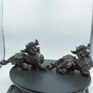 Solid Copper Pixiu Statue Pair: Feng Shui Wealth Guardians