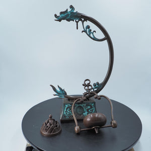 Dragon Boshan Copper Hanging Incense Burner: Artistic Censer Decor