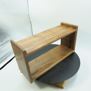 Minimalist Walnut Wood Display Shelf, Handmade Solid Black Walnut Rack, Modern Desktop Storage Organizer