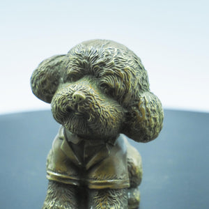 Miniature Brass Poodle Figurine, Adorable Collectible Pet Ornament, Exquisite Small Animal Decoration