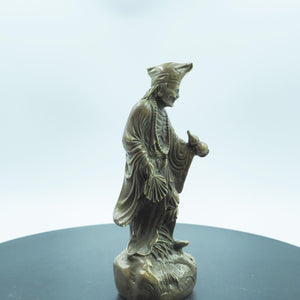 Pure Copper Ji Gong Statue - Living Buddha Daoji Monk Altar Decoration