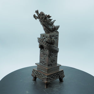 Copper Flying Dragon Incense Burner: Auspicious Feng Shui Decor