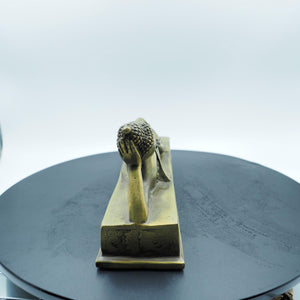 Brass Reclining Nirvana Buddha Statue: Antique Style Feng Shui Decor