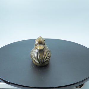 Antique-Style Aged Brass Mandarin Duck Figurine, Symbol of Harmony and Peace